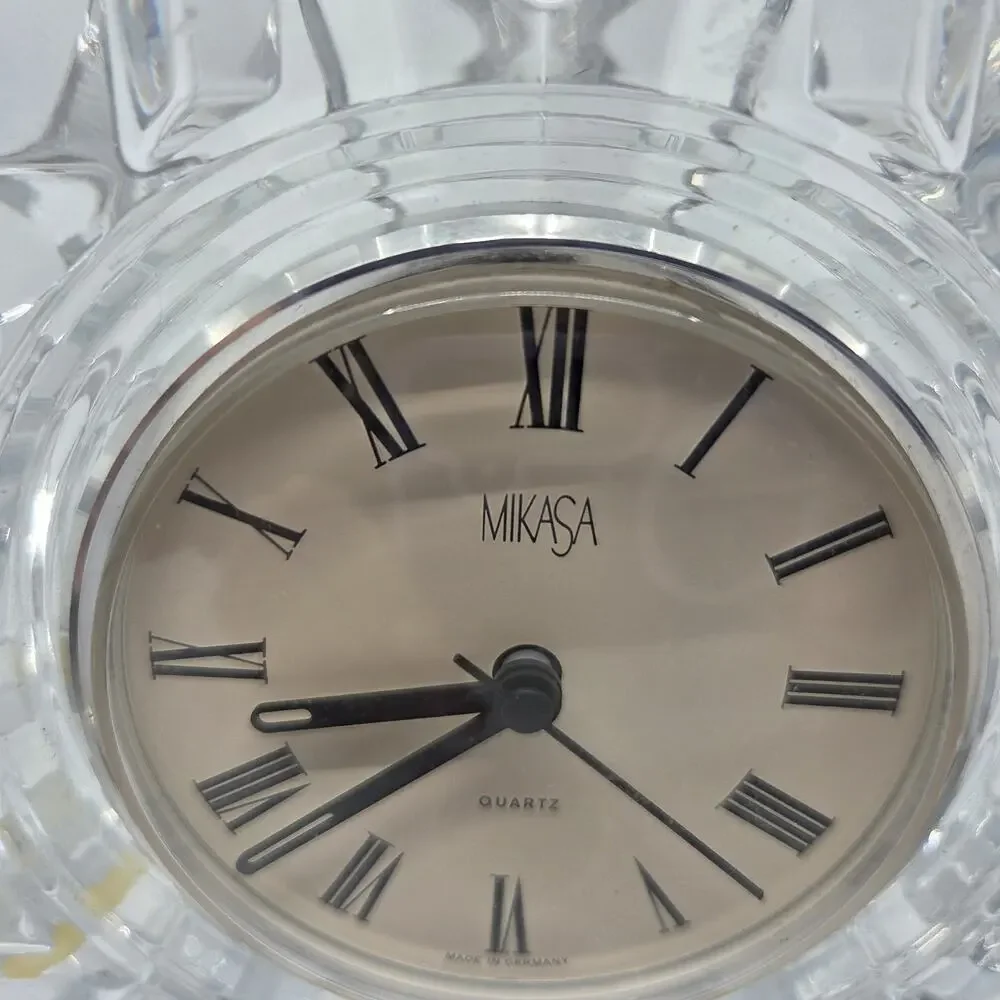 Mikasa Austria Crystal Quartz Desk Clock Art Deco Style Made in Germany Works
